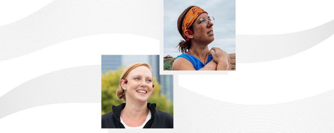 Pictured: TikTok star Erin Azar (top) and AfterShokz CMO Kim Fassetta (bottom)