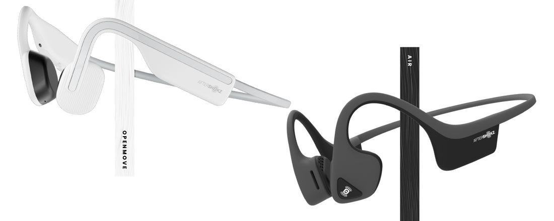 AfterShokz OpenMove headphones and AfterShokz Air headphones