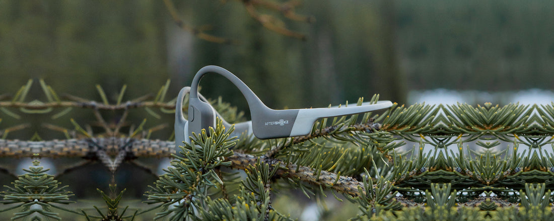 Imageshowing Lunar Grey AfterShokz Aeropex wireless headphones