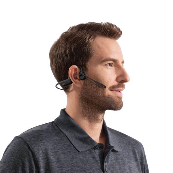  SHOKZ (AfterShokz OpenComm - Bone Conduction Open-Ear Stereo  Bluetooth Headset with Noise-Canceling Boom Microphone - Wireless Headset  for Mobile Use, with Bookmark : Electronics