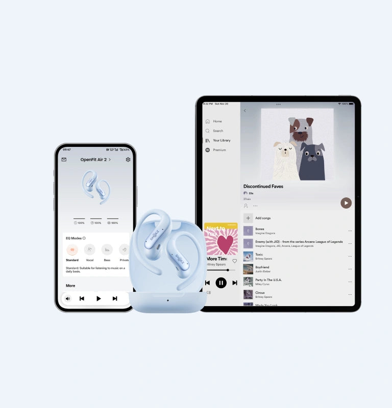 Shokz OpenFit Air 2 multipoint pairing with phone and tablet