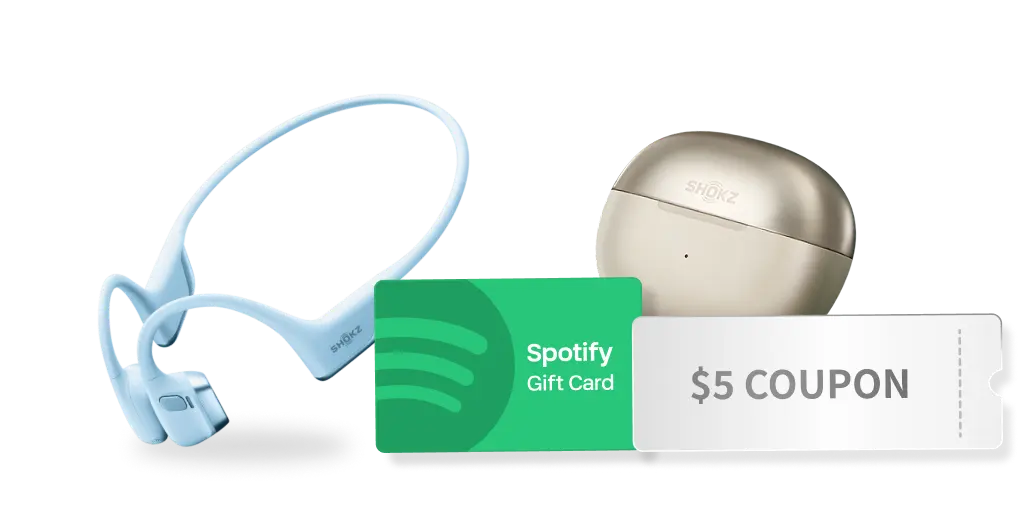 Enter Email to Get Free Christmas Gifts - Any Shokz Headphones & Spotify Card & Shokz Coupons
