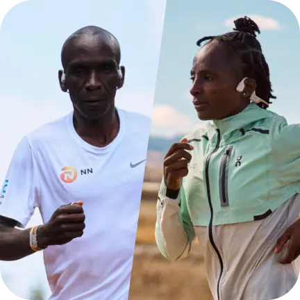Cheer on Eliud Kipchoge &  Hellen Obiri