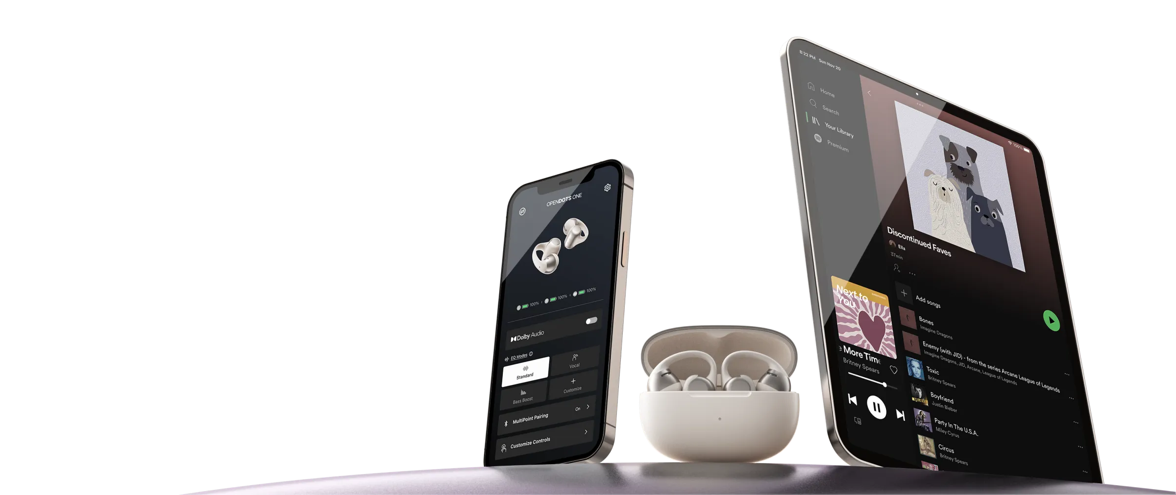 Shokz OpenDots ONE Clip-on Earbuds Compatible with Multipoint Pairing