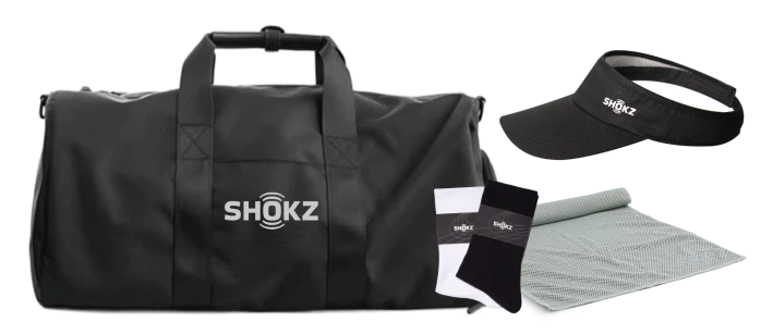Shokz training kit with gym bag and accessories
